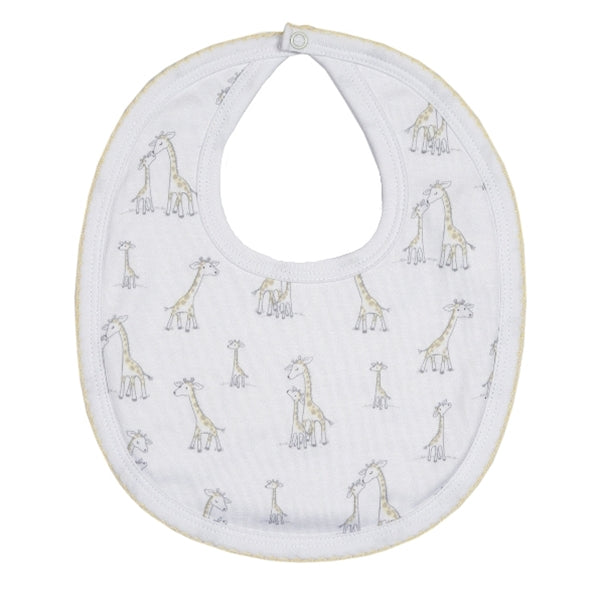 Kissy Kissy - Giraffe Generations  Print Bib - White