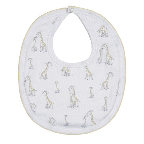 Kissy Kissy - Giraffe Generations  Print Bib - White