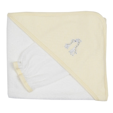 Kissy Kissy - Giraffe Generations  Towel W/Mitt - White/Yellow