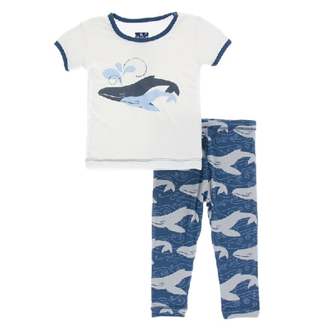 Kickee Pants - Print Short Sleeve Pajama Set - Twilight Whale