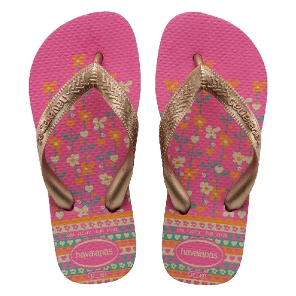 Havaianas - Kids Flores Sandal Shocking Pink/Rose Gold