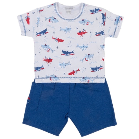 Kissy Kissy - Sea Shenanigans  Bermuda Set - Blue