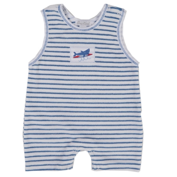 Kissy Kissy - Sea Shenanigans  Terry Stripe Short Playsuit - Blue