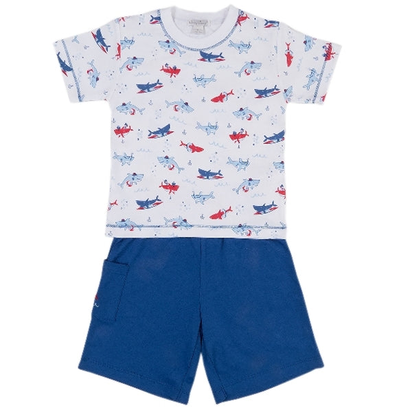 Kissy Kissy - Sea Shenanigans  Bermuda Set Toddler - Blue