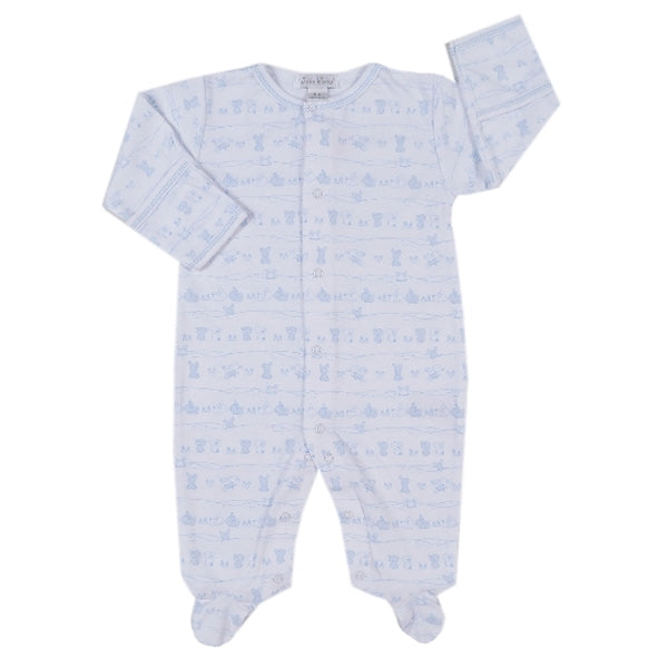 Kissy Kissy - Bunny Tails  Print Footie - Blue