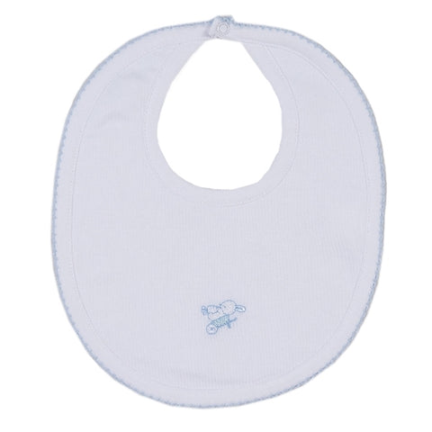 Kissy Kissy - Bunny Tails  Bib - White-Blue