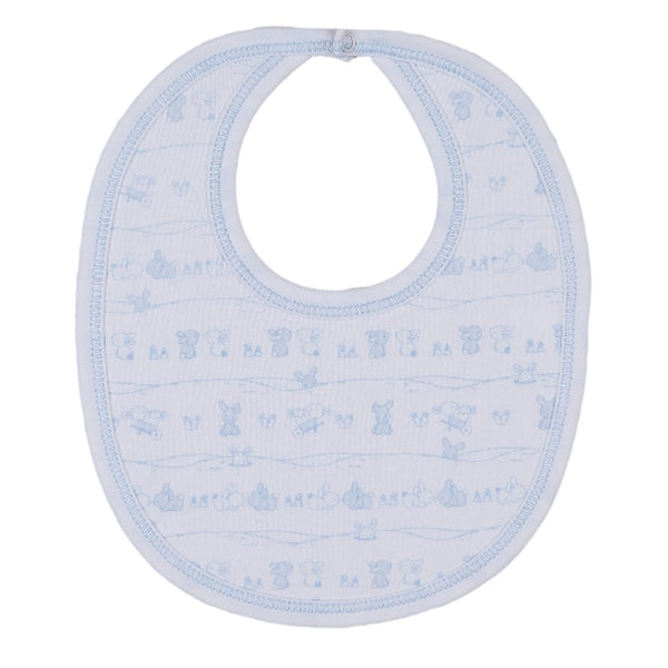 Kissy Kissy - Bunny Tails  Print Bib - Blue