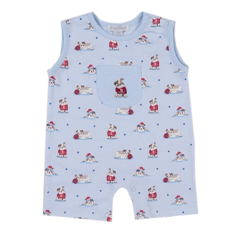 Kissy Kissy - Burly Bulldogs  Print Slvlss. Short Playsuit