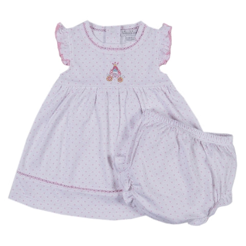 Kissy Kissy - Princess Carriage  Print Slvlss Dress W/ Diaper Cover