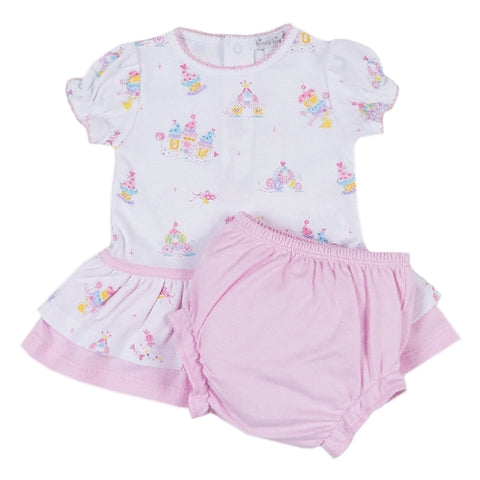 Kissy Kissy - Candy Castles  Print Dress With Diaper Cover