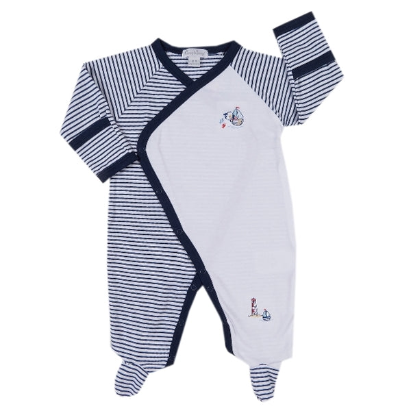 Kissy Kissy - Harbor Master  Stripe Footie