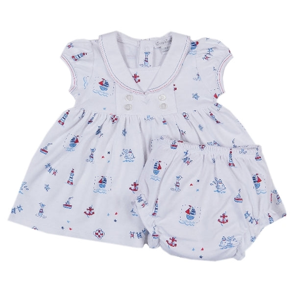 Kissy Kissy - Nautical Blues  Print Dress W/ Collar