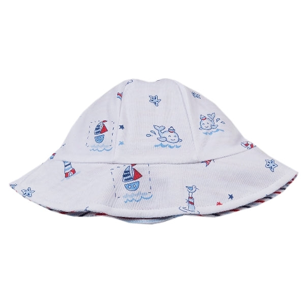 Kissy Kissy - Nautical Blues  Reversible Sunhat