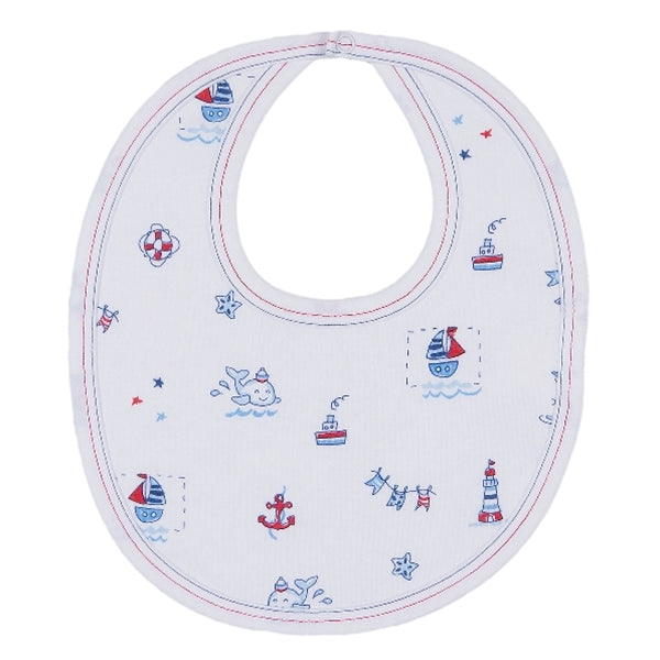 Kissy Kissy - Nautical Blues  Print Bib