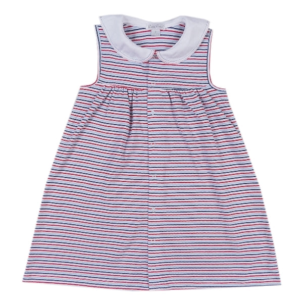 Kissy Kissy - Nautical Blues Stripe Slvlss. Dress W/Collar Toddler