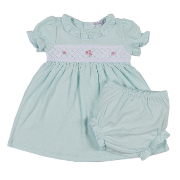 Kissy Kissy - Rose Garden Dress W/ Diaper Cover - Mint