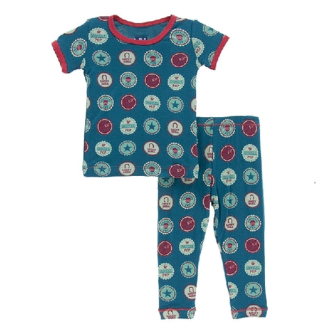 Kickee Pants - Print Short Sleeve Pajama Set - Soda Pop Caps