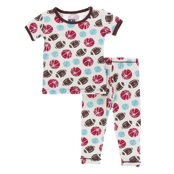 Kickee Pants - Print Short Sleeve Pajama Set - Natural Sports