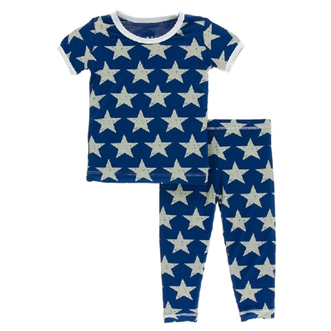 Kickee Pants - Print Short Sleeve Pajama Set - Vintage Stars