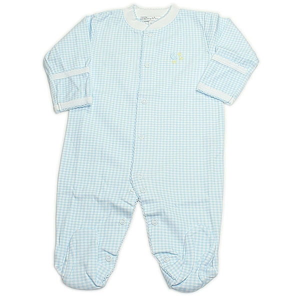 Kissy Kissy - Homeward Gingham Footie - Moon and Stars