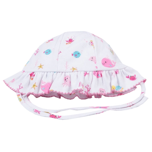 Kissy Kissy - Ocean Treasures Print Floppy Hat - Fuchsia