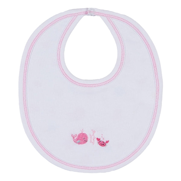 Kissy Kissy - Ocean Treasures Reversible Bib - Fuchsia