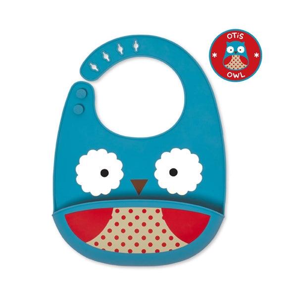 Skip Hop - Zoo Fold and Go Silicone Bib - Owl