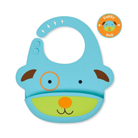 Skip Hop - Zoo Fold and Go Silicone Bib - Dog