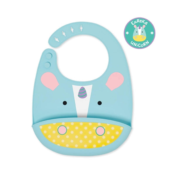 Skip Hop - Zoo Fold and Go Silicone Bib - Unicorn