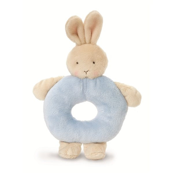 Bunnies By The Bay - Bunny Ring Rattle - Blue