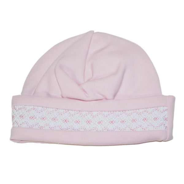 Kissy Kissy Premier - Classic Baby Special Hat - Pink with White Smocking