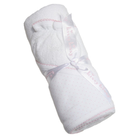 Kissy Kissy - New Kissy Dots Towel with Mitt - White with Pink